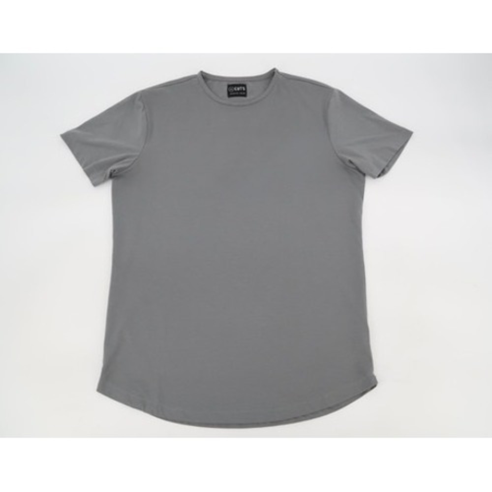 Cuts AO Curve Hem T-Shirt Mens Medium Gray Pyca Pro Short Sleeve Crew Neck Tee